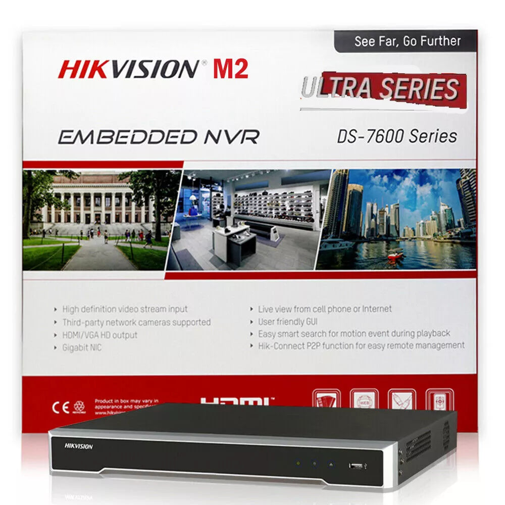 Hikvision 8K 32MP NVR 16CH CCTV Camera System DS-2CD1347G2-LUF 4MP Lot