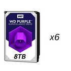 48TB Western Digital WD Purple Surveillance HDD 6x 8TB Bundle