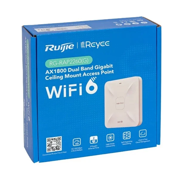 Ruijie Reyee RG-RAP2260 AX3000 Wi-Fi 6 Ceiling Access Point with 2.5G Uplink and Mesh Support