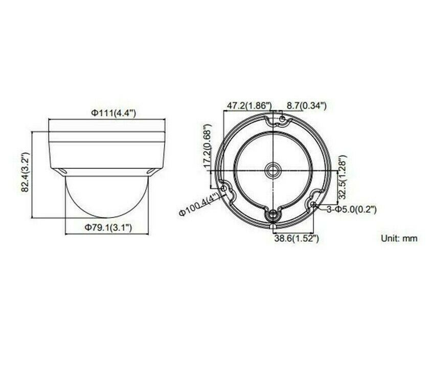 ECI-D14F2 4MP Fixed Dome IP Camera with Audio, PoE, IR Night Vision, IP67