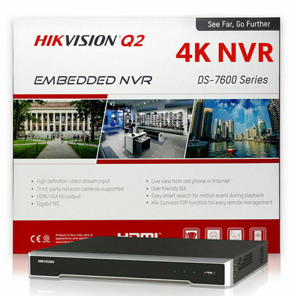 Hikvision 8 Channel 4K CCTV Security Camera System 8MP PoE 4MP IP Dome kit 2TB