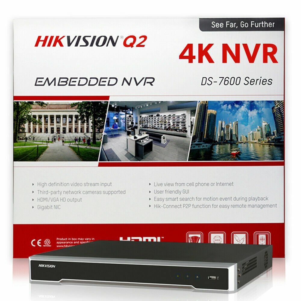 DS-2CD2383G0-IU & DS-7616NI-Q2 Hikvision 16CH 16POE NVR 4MP Turret Mic IP Camera