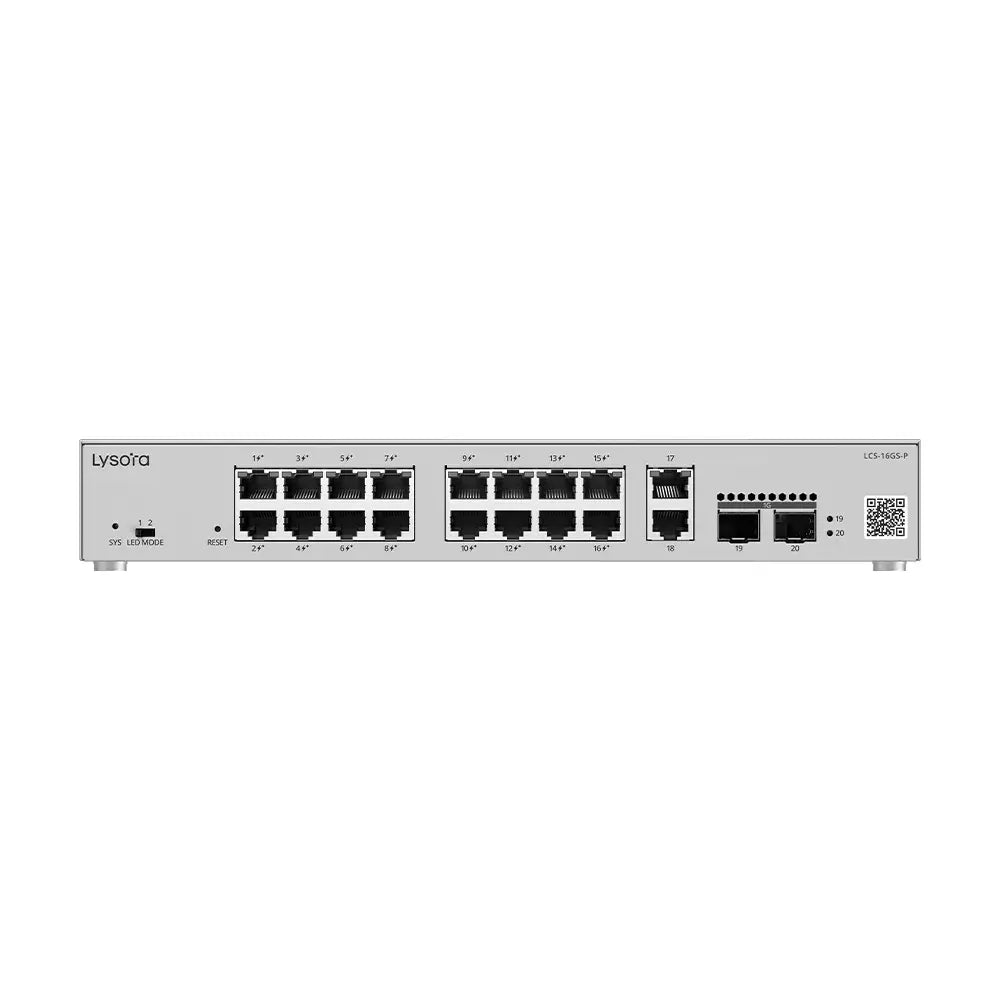 Lysora LCS-16GS-P 16-Port Cloud Managed PoE Switch with 250W PoE Budget