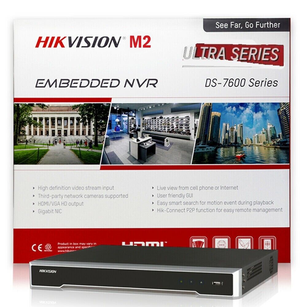 Hikvision DS-7608NI-M2/8P 8CH 32MP NVR w/8CH POE M-Series Optional HDD H.265