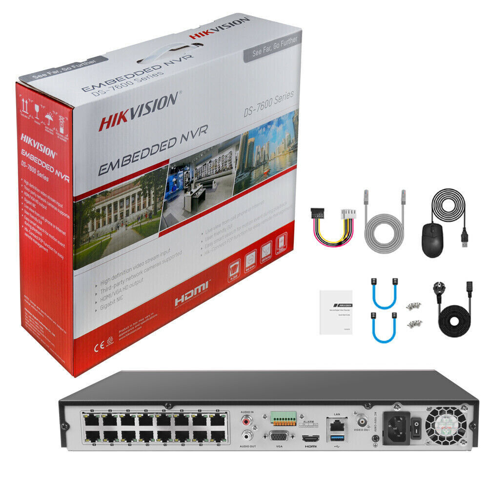 Hikvision 8K 16CH CCTV 32MP Security IP Camera System DS-2CD2383G2-IU 8MP BLACK