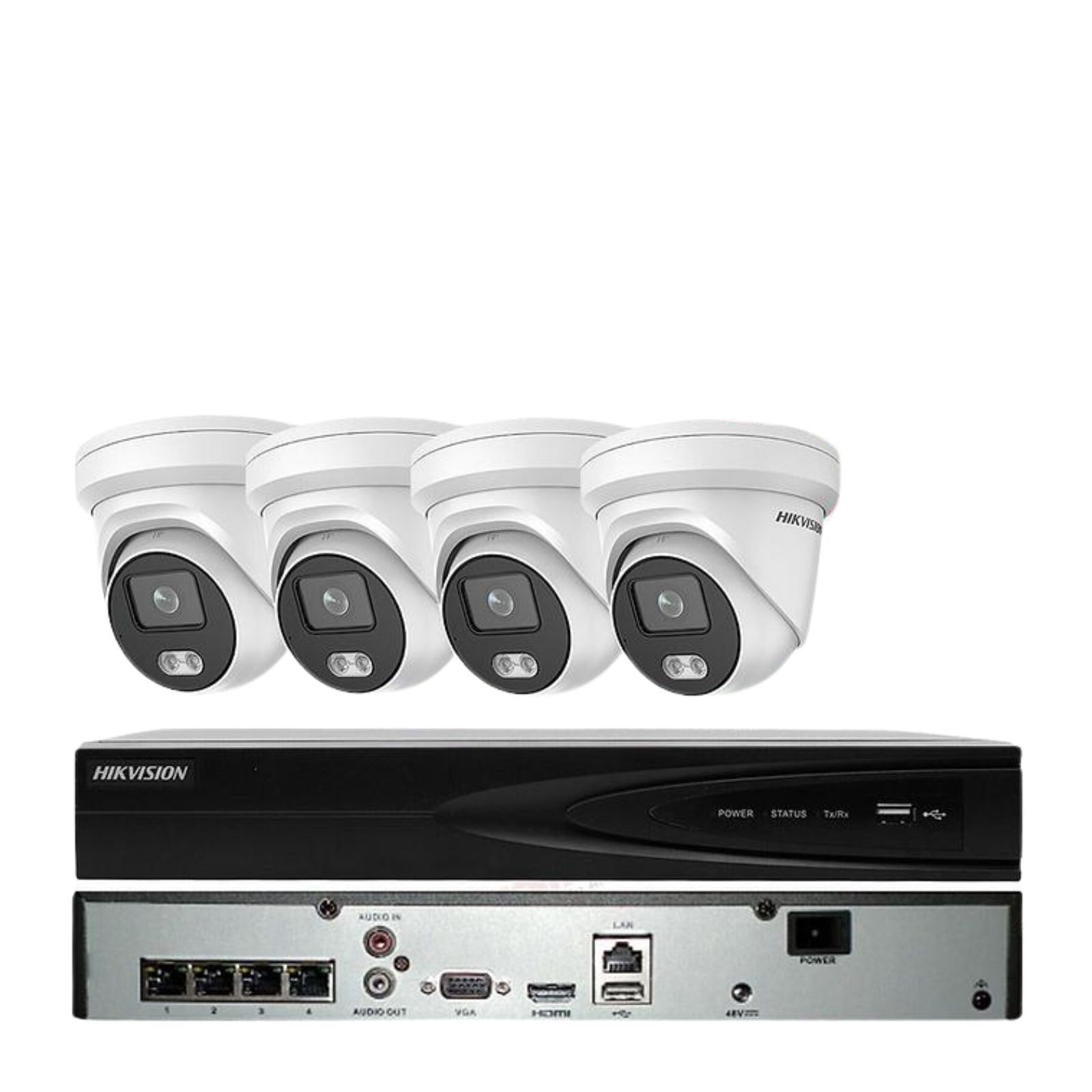 HIKVISION SECURITY SYSTEM 4CH POE / HDD INCLUDE 4 MEGAPIXEL ColorVu H,265+
