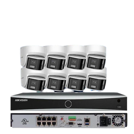 Hikvision 4K 8ch IP PoE Security System 8 MP Panoramic ColorVu Turret