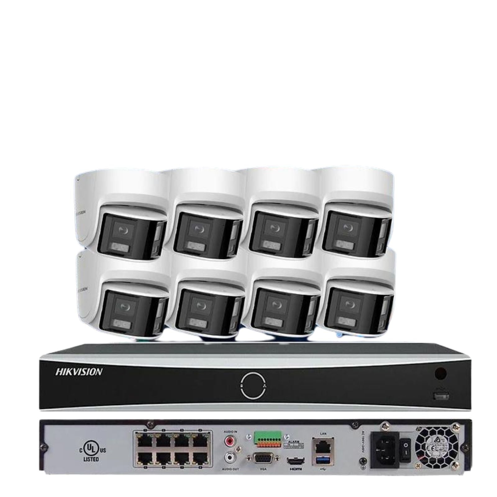Hikvision 4K 8ch IP PoE Security System 8 MP Panoramic ColorVu Turret