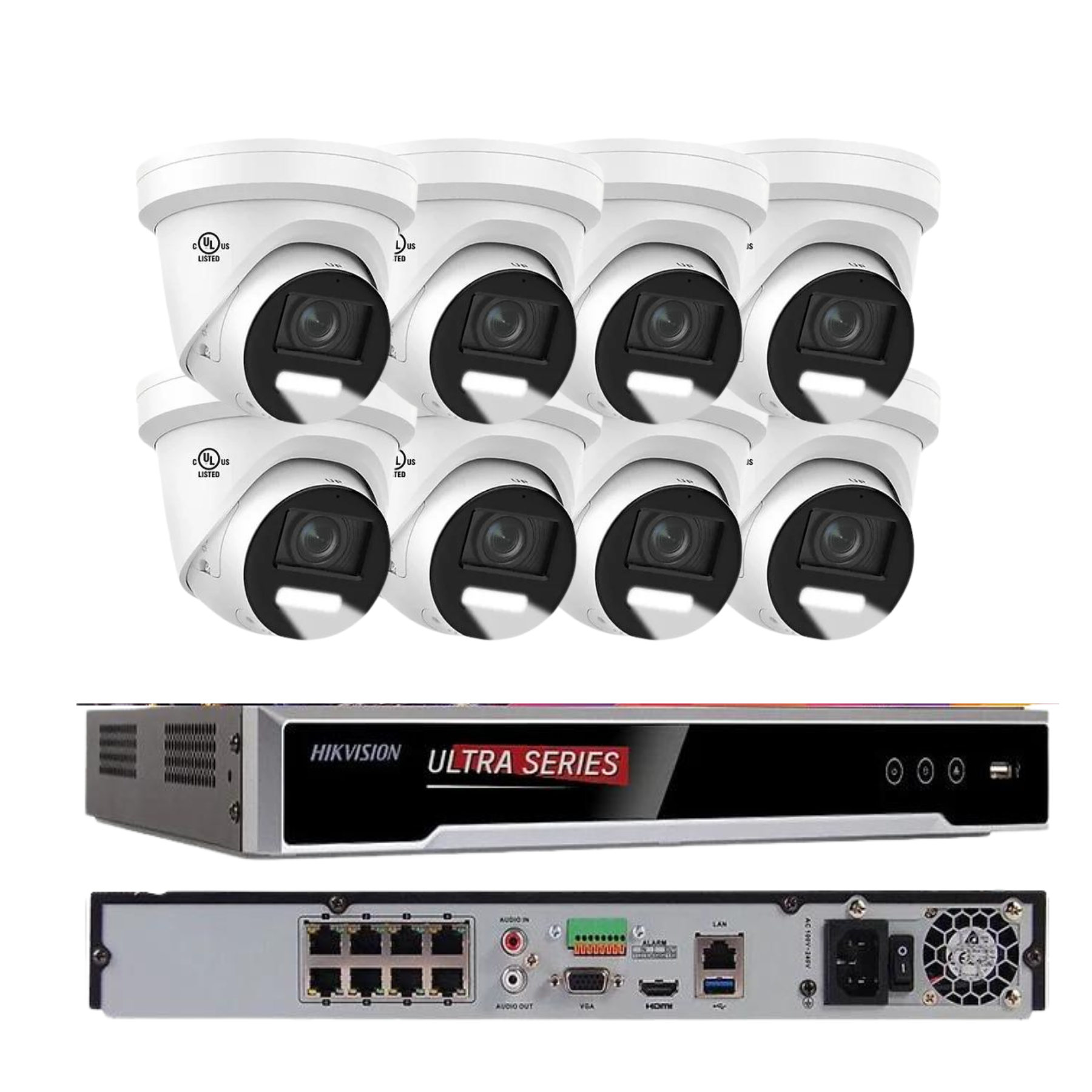 Hikvision 32MP 8CH NVR 8K Security Camera System W/Turret ColorVu Built In Audio