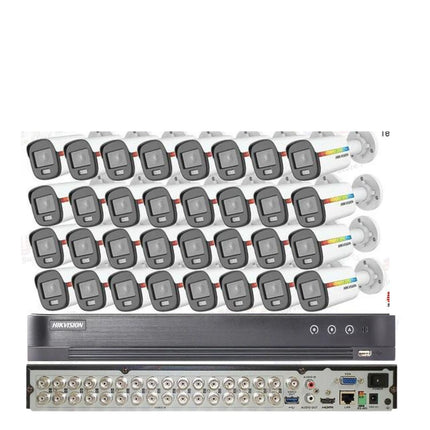 HIKVISION 32CH SECURITY CAMERA SYSTEM BULLET COLORVU 2MP W/HDD