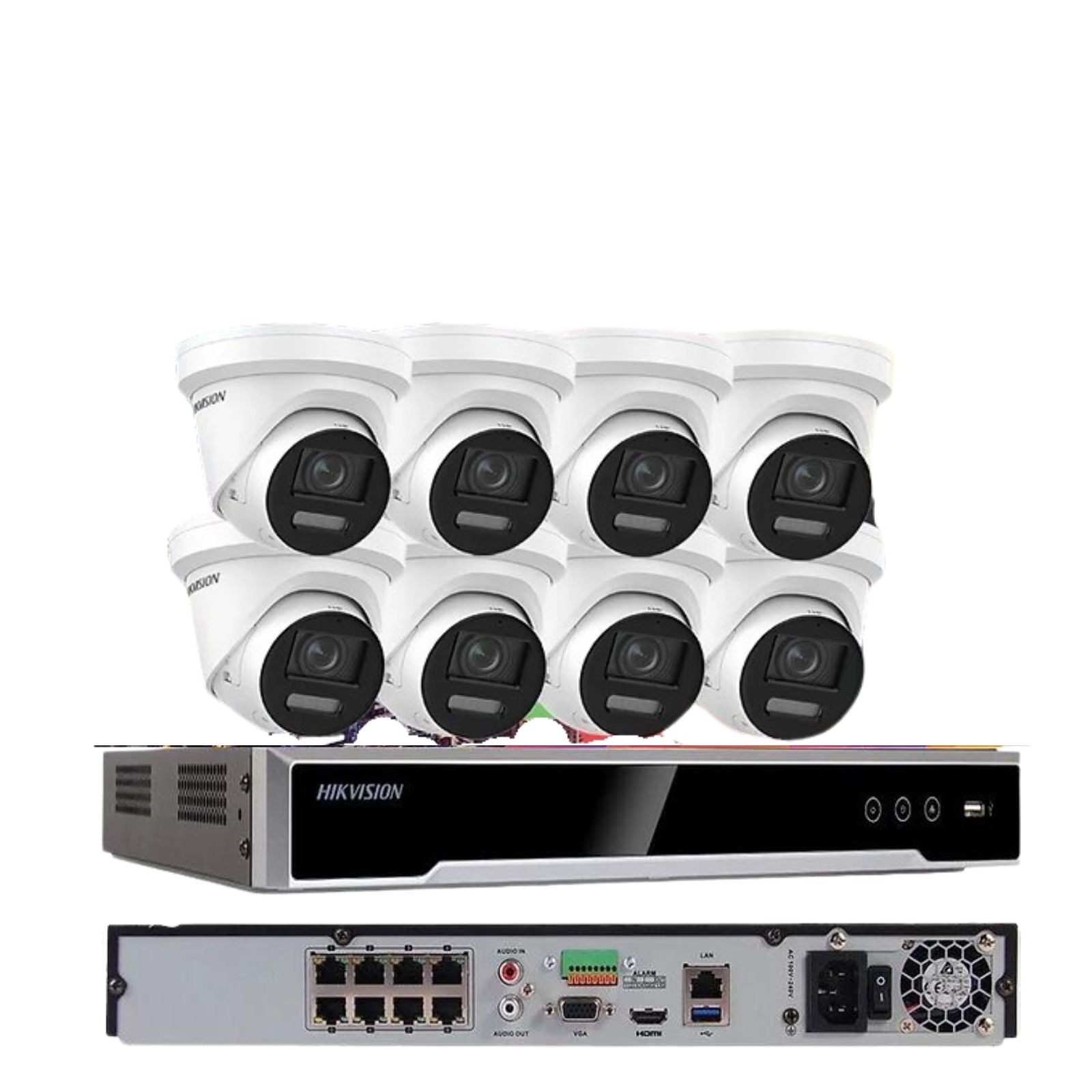 Hikvision 4K 8CH Security Camera System 12MP 8 POE ColorVu 2 Way Audio G2 Lot