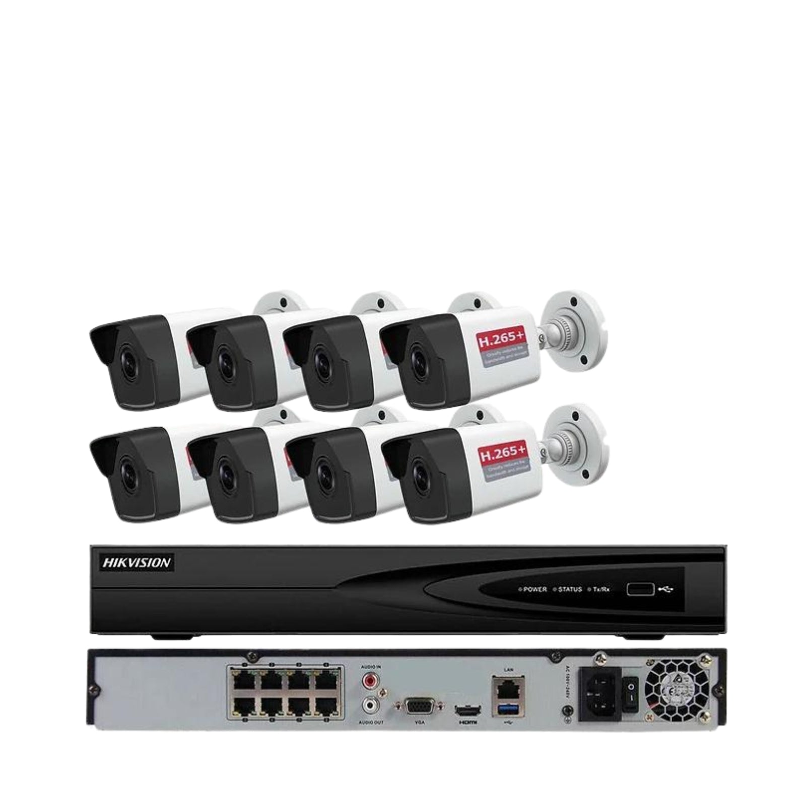 Hikvision 4K Security Camera System 8 CH POE NVR / 1080P WDR Bullet CCTV Lot