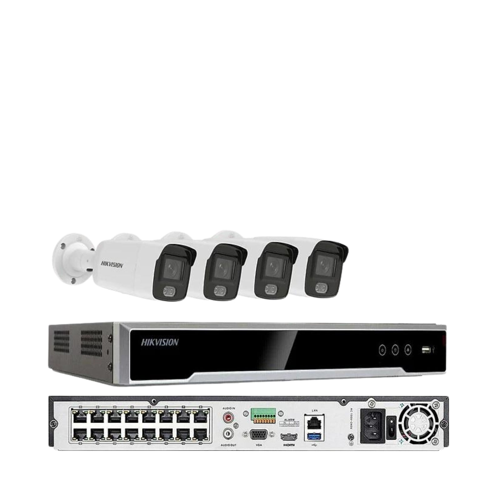 Hikvision 4K 12mp 16CH Security Camera System Bullet 4MP ColorVu W/AUDIO Lot