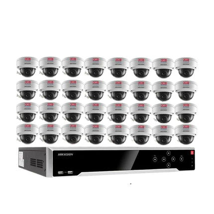 Hikvision 32CH Security System NVR KIT 32 PoE Dome IP Camera 2MP HD W/8TB HDD