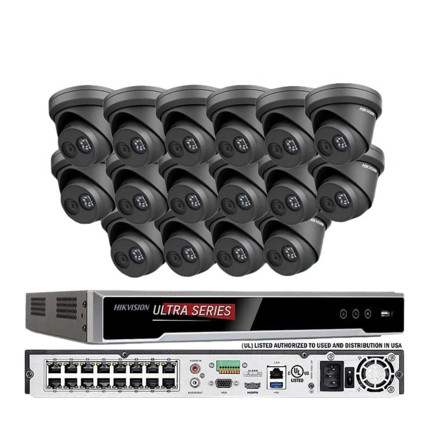 Hikvision 8K 16CH CCTV 32MP Security IP Camera System DS-2CD2383G2-IU 8MP BLACK