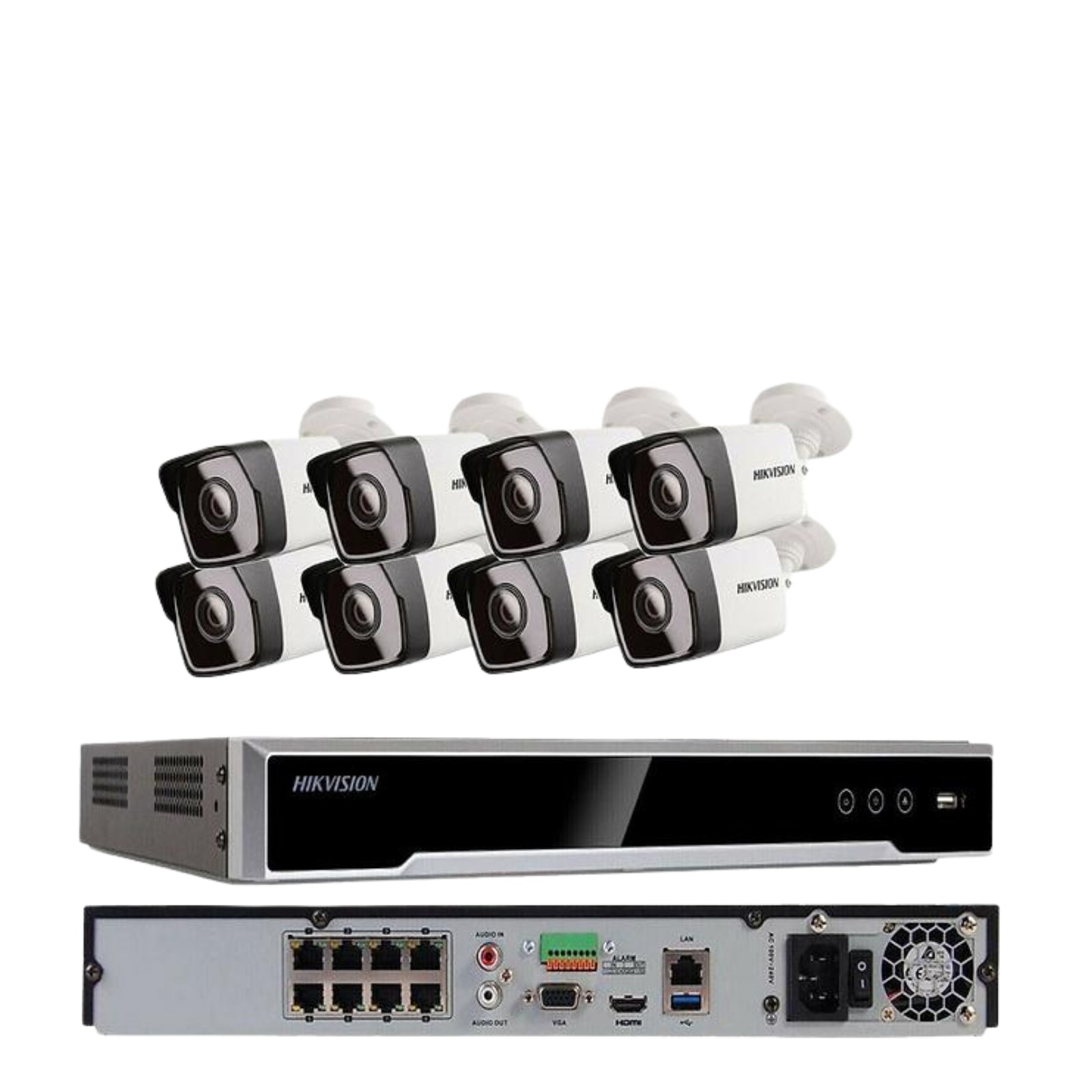 Hikvision DS-2CD1043G0-I & DS-7608NI-K2 8CH SECURITY SYSTEM POE BULLET 4MP IPV67