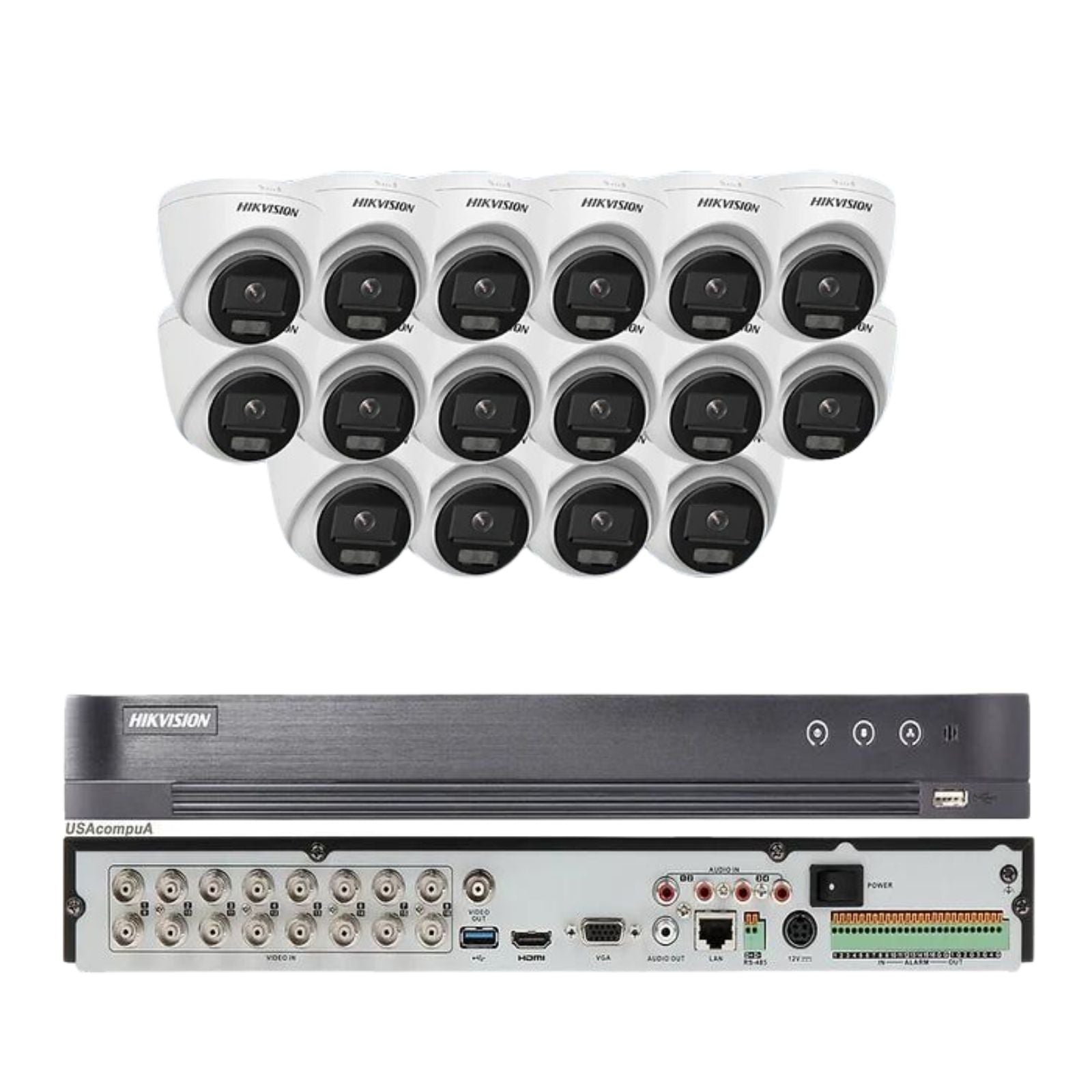 Hikvision 4K 16ch CCTV Security System 3k/5MP ColorVu Audio Turret w/ 24/7