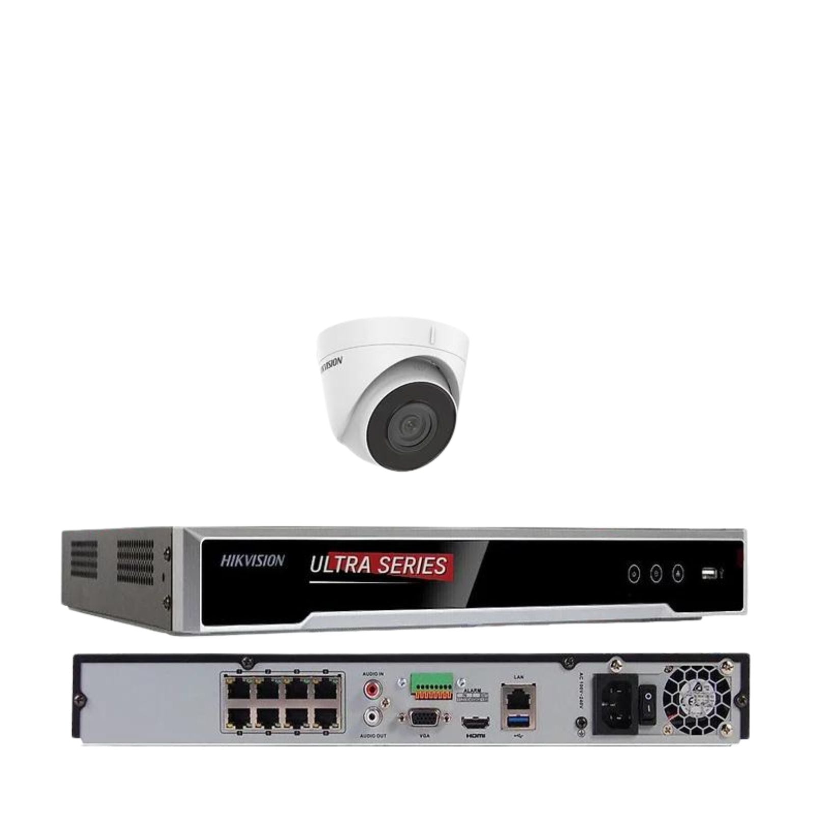 Hikvision 32MP 8CH POE Security Camera System NVR 8K W/Turret Built In Audio