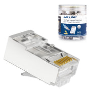 100-Pack Shielded RJ45 Cat6 Pass-Through Connectors.